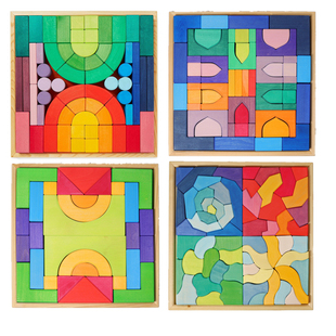 现货德国Grimm 素3岁高端积木 s格林彩虹阿拉伯足球场罗马1001四元