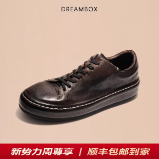水洗马皮透气轻质运动休闲鞋 复古高级感板鞋 男士 DREAMBOX钧博新款