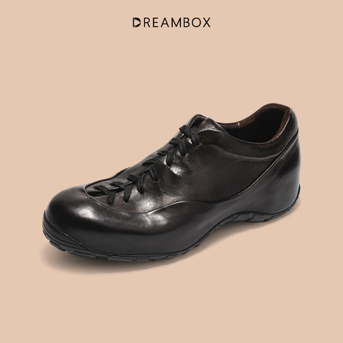 DREAMBOX钧博vibram男鞋秋冬新款马皮休闲鞋内增高厚底防滑老爹鞋