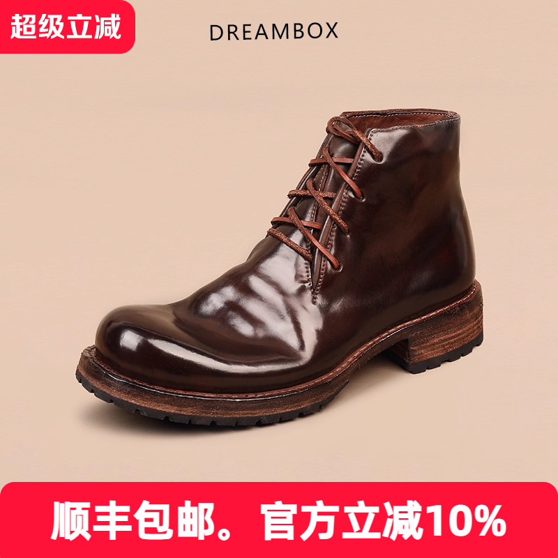 钧博英伦复古意大利马臀皮马丁靴