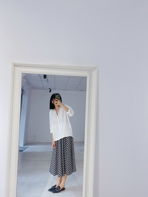 长袖棉白衬衫好好构思原创品牌