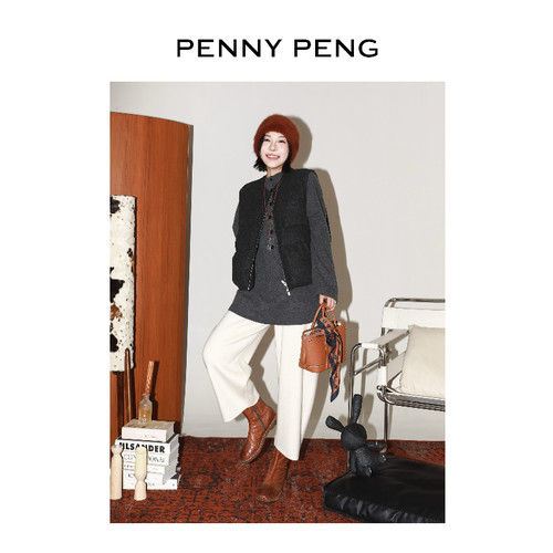 保暖极简风羊毛鹅绒服马甲