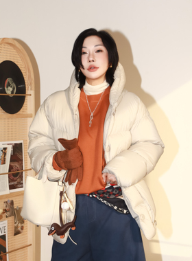 PENNYPENG薄荷苏打冬季新款保暖时尚羽绒服连帽鹅绒服外套