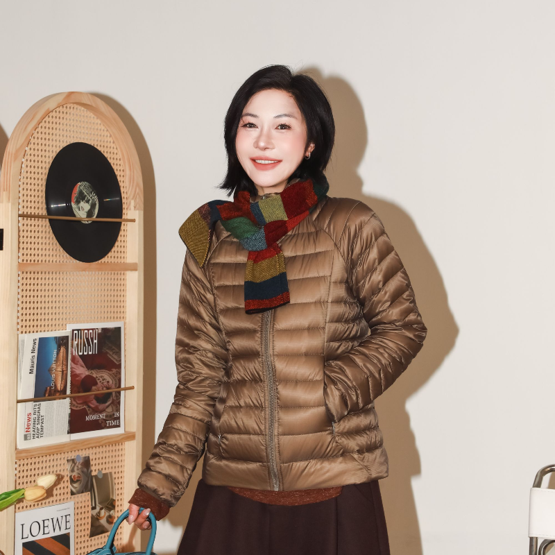 保暖轻薄鹅绒服立领外套