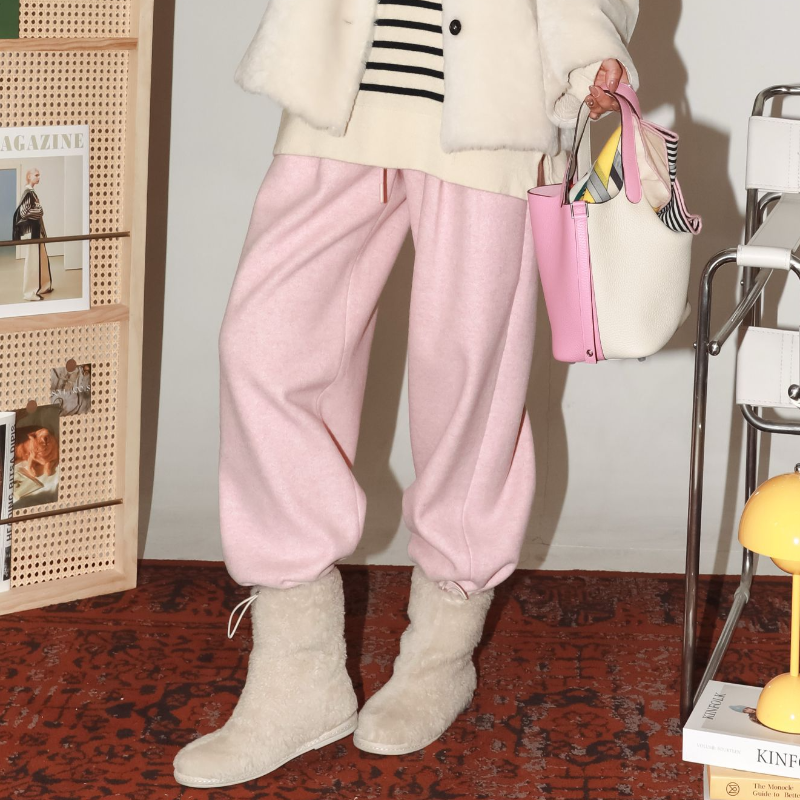 运动风加厚加绒宽松灯笼裤