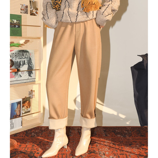 柔软亲肤羊绒松紧腰休闲舒适九分裤 PENNYPENG 新款 冬季 人生底色