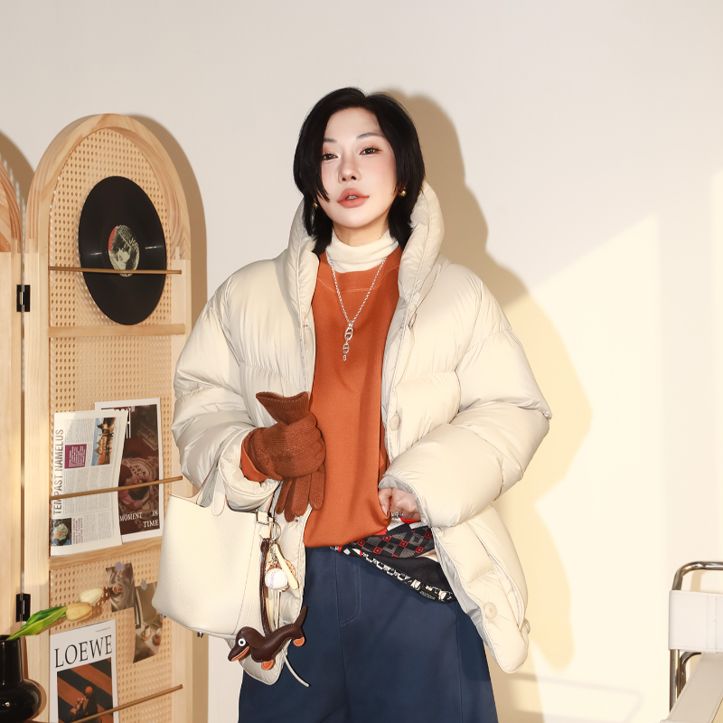 保暖时尚百搭连帽鹅绒服外套