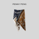 PENNYPENG 黑标系列16M斜纹绸双面印染工艺轻薄真丝丝巾 复古绮梦