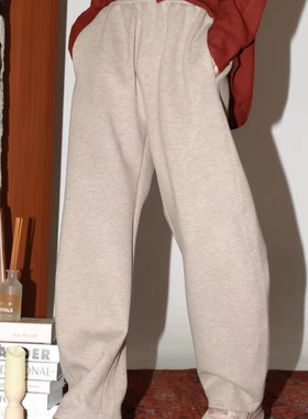 PENNYPENG温暖配方秋冬新品松紧腰休闲时尚垂感保暖羊毛香蕉卫裤