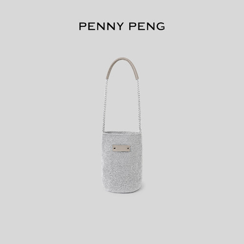 PENNYPENG金银吐司包 春日松弛感金丝银线编织牛皮编织水桶单肩包