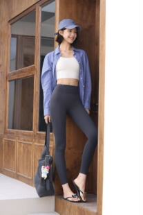 女外穿字母印花防晒瑜伽裤 高腰收腹显瘦打底裤 九分薄 新款 2026春季