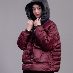 薄款 羽绒服女大码 保暖外套长63胸140 连帽套头短款 2025秋冬新品