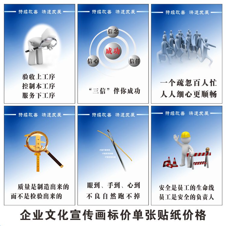 企业公司生产车间文化宣传画标语挂图质量安全生产海报展板标示牌