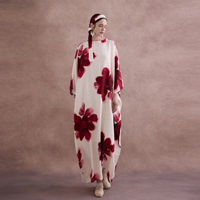 新中式极简小众显瘦袍子Y112佛系宽松气质超长文艺复古长袖连衣裙