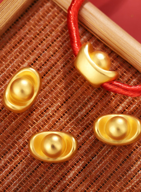 时尚创意金色小元宝转运珠编织手绳项链吊坠DIY配件挂件厂家批发