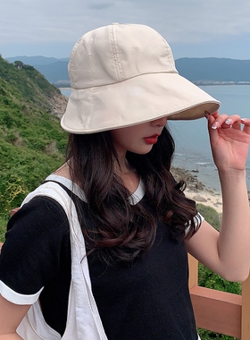 夏天防晒渔夫帽女透气遮阳帽子
