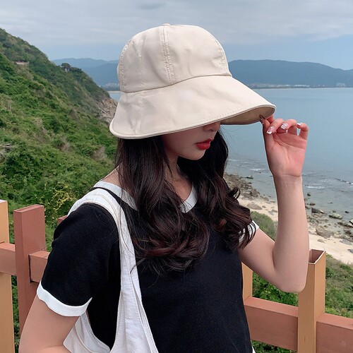 夏天防晒渔夫帽女透气遮阳帽子