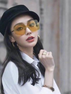景甜连体果冻色大墨镜王子文同款