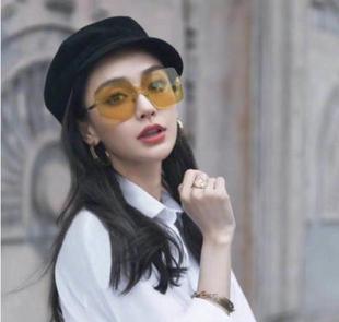 李念baby景甜王子文同款 连体果冻色太阳镜方形大墨镜男女防紫外线