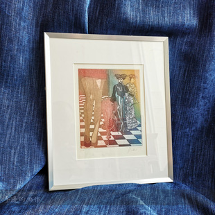 德国1989年原创原作雕刻版蚀刻铜版画 珍稀限量版手签 女士时尚史