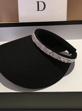 推荐！新款空顶帽子女骑车沙滩防晒遮阳帽防紫外线太阳帽夏季草帽