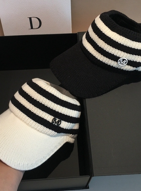 推荐!新款韩版针织鸭舌帽秋冬保暖毛线帽子女空顶棒球帽休闲运动