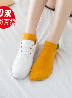 韩国袜子女夏天薄款韩版学院风复古全棉个性可爱纯棉浅口低帮短袜