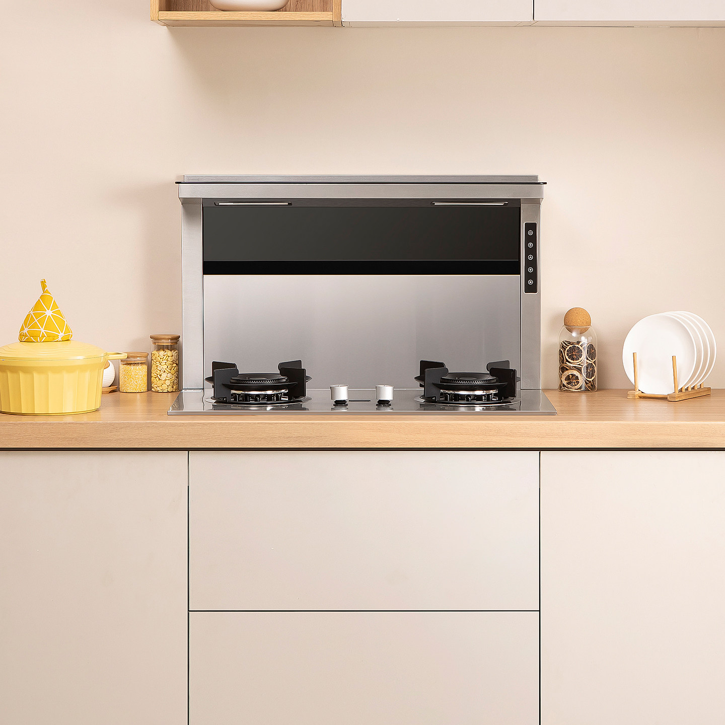 今上厨分体式抽油烟机燃气灶套餐下排侧吸嵌入恒温清洗集成灶家用