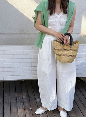 cosy zing 非洲纯手工草编包菜篮子水桶女包海边度假海滩手提包