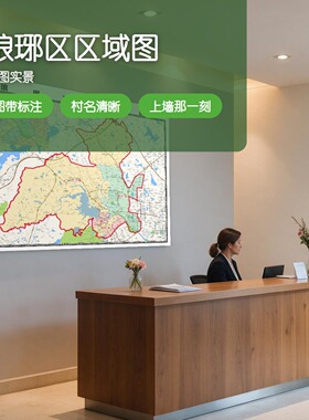 琅琊区区域图 现代简约装饰画 办公室挂画 定制地图挂图