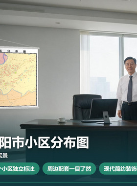 邵阳市小区分布图 现代简约装饰画 办公室挂画 定制地图挂图