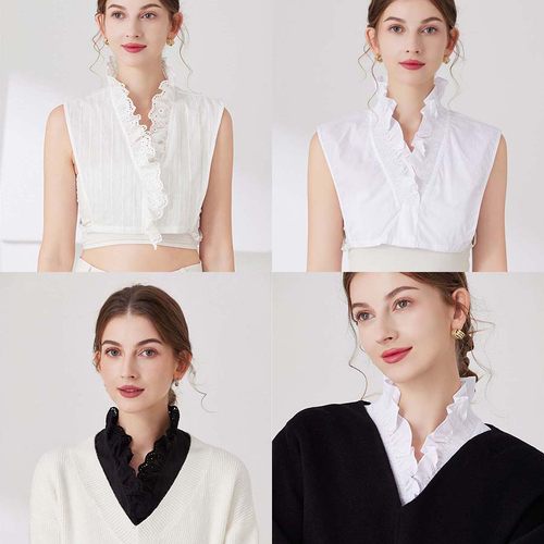 休闲棉质鸡心领假领子