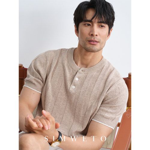 硬汉风亨利领polo衫男