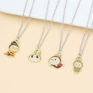 跨境新品可爱卡通拉布布合金饰品儿童项链时尚女生锁骨链服饰配件