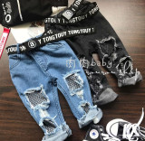 Cô gái xà cạp 2018 mùa xuân và mùa xuân trẻ em của jeans dệt kim chân Mỏng quần áo trẻ em quần bút chì hoang dã