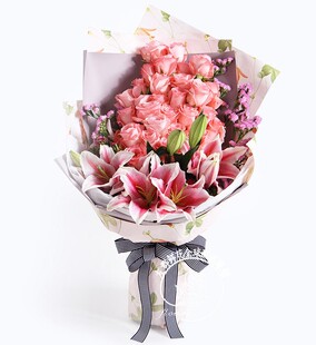 33朵戴安娜粉玫瑰鲜花精包装花束节日生日送花全国配送