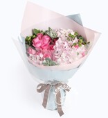 粉玫瑰混搭组合鲜花高端包装 花束生日送花广州花店全国同城配送