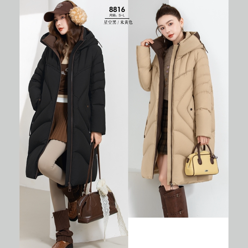 翻新加工定制羽绒服九成品女中长款棉被时尚面包服宽松加厚半成品