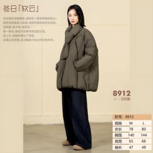 【羽绒翻新加工定制】羽绒服九成品女中长款斗篷款宽松加厚半成品