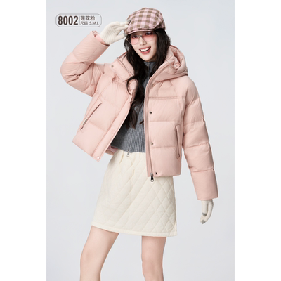 【羽绒翻新加工定制】羽绒服九成品女短款面包服宽松加厚半成品