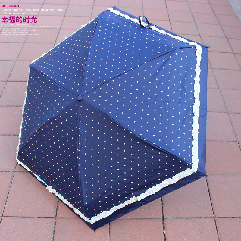 日式遮阳伞黑胶五折少女心晴雨伞黑胶防晒可爱甜美太阳伞蓬裙花边
