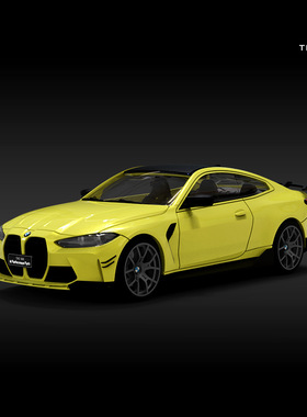 DreamCar系列TimeMicro1/64宝马M4圣保罗黄合金车模礼物桌面摆件