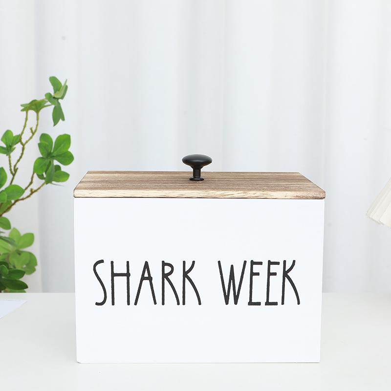 木质收纳盒洗衣房分格收纳盒客厅卧室储物装饰性带盖子纸巾收纳盒