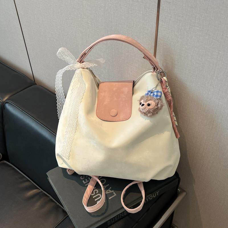 女包2025新款时尚大容量单肩托特包撞色百搭通勤ins风小众双肩包