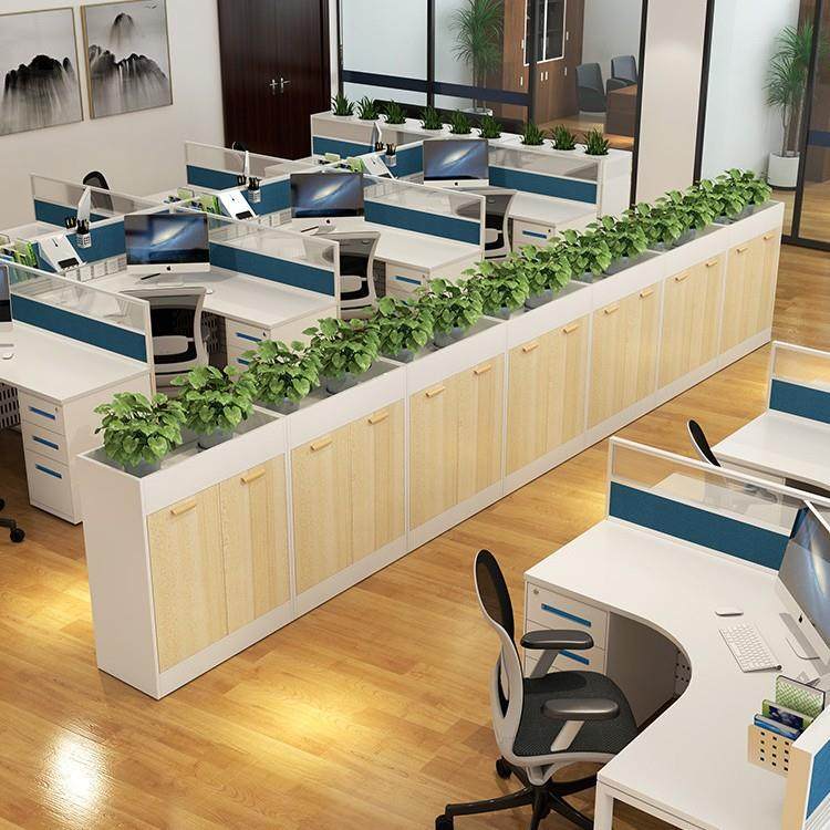 办公室屏风隔断置物架落地装饰绿植槽柜隔断花架柜文件资料屏风柜