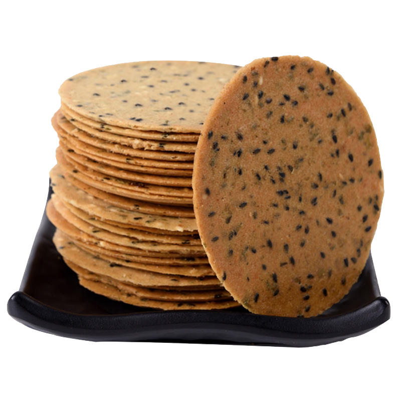 2斤装黑芝麻海苔薄脆酥饼干独立小包装网红健脾零食超薄老式手工