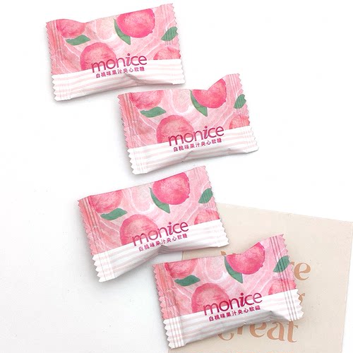 MONICE茉奈白桃味果汁夹心软糖结婚订婚高颜值喜糖伴手礼散装