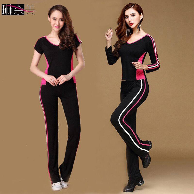 琳奈美时尚广场舞演出服跑步运动服装2019春夏新款拉丁舞蹈服套装在类目 运动/瑜伽/健身/球迷用品, 舞蹈/健美操/体操, 广场舞, 广场舞套装中 - 来自Buy2taobao.com提供专业的淘宝代购服务