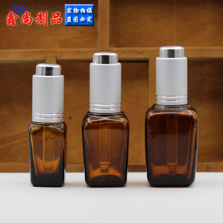 方形茶色精油瓶子现货棕香水玻璃