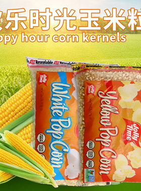 美国欢乐时光黄白玉米粒爆米花专用Popcorn kernels907g